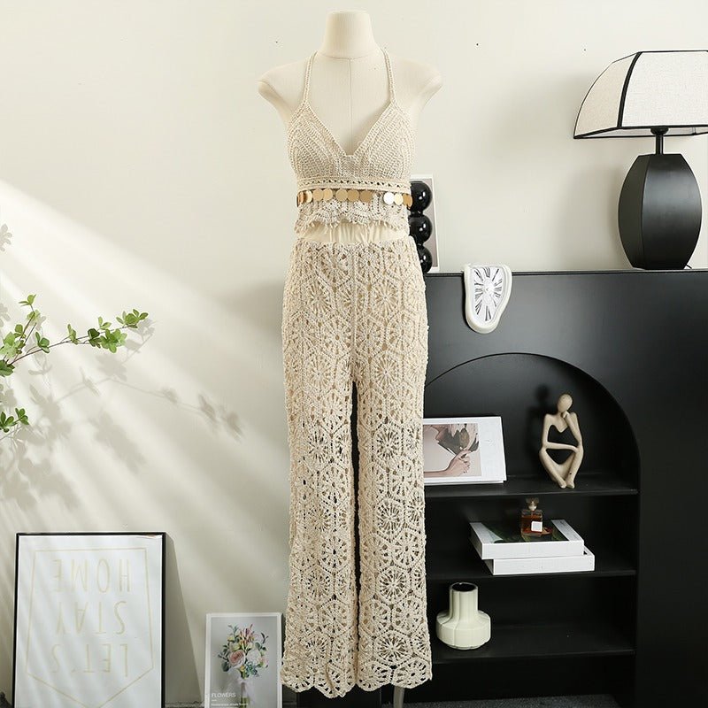 Anya Two Piece Crochet Top Pant Co-ord Set