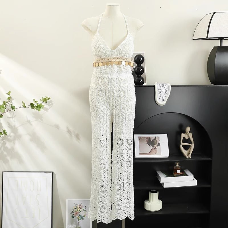 Anya Two Piece Crochet Top Pant Co-ord Set