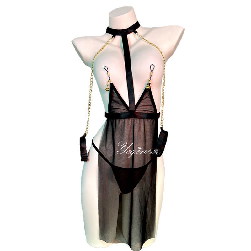 Ethereal Allure Sheer Robe Lingerie Set