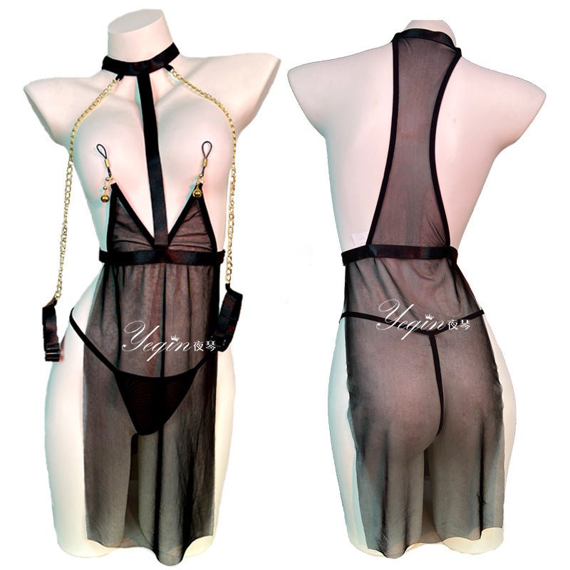 Ethereal Allure Sheer Robe Lingerie Set