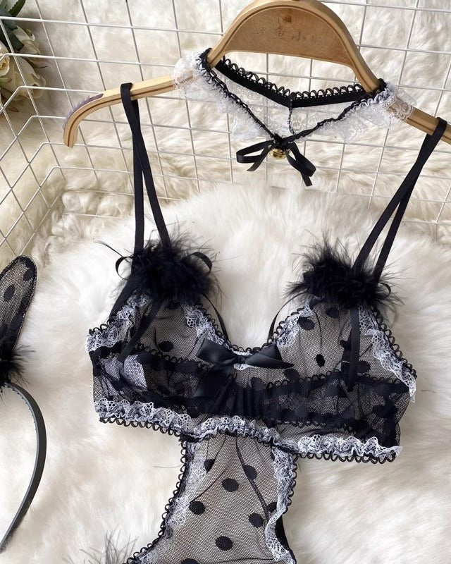 Feline Allure Teddy Lingerie Set