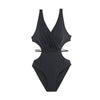 Black Cutout Waist Enhancing Monokini By Sinderella