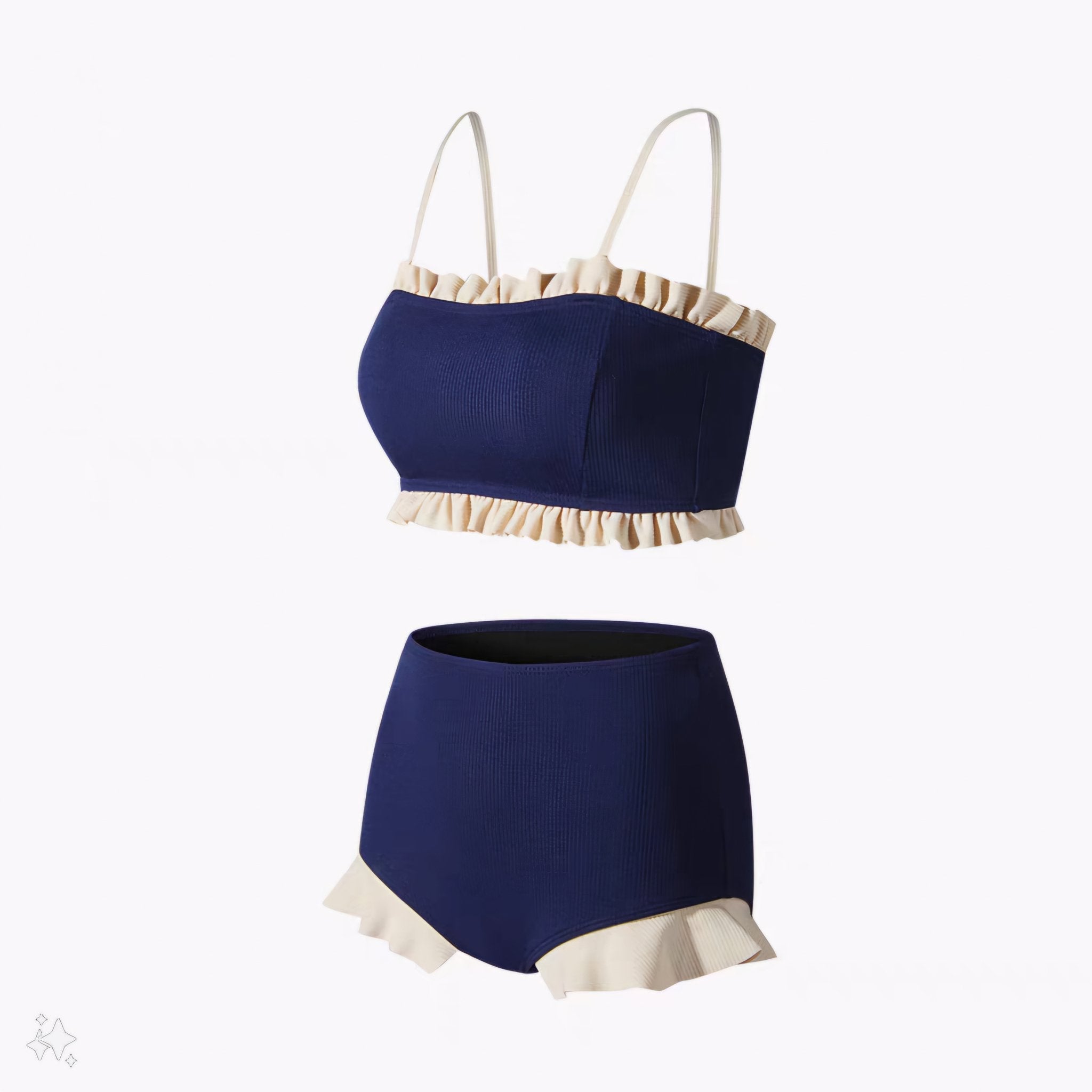 Blue High Waist Bikini - Two Piece Swimsuit By Sinderella