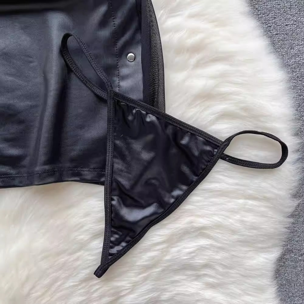 Dark Obsession Leather Lingerie Set