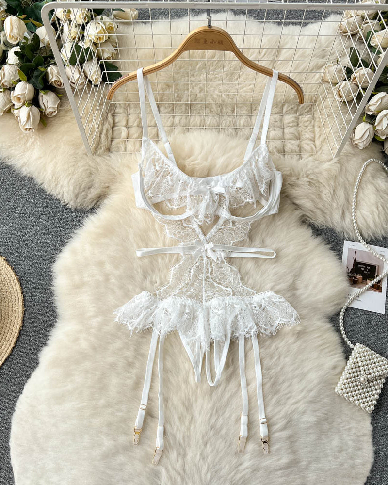 Melt His Mind Lace Mesh Lingerie