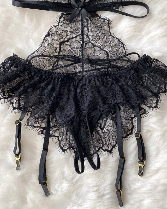 Melt His Mind Lace Mesh Lingerie