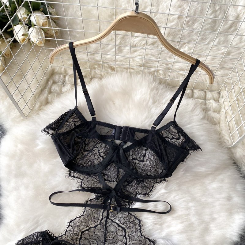 Melt His Mind Lace Mesh Lingerie