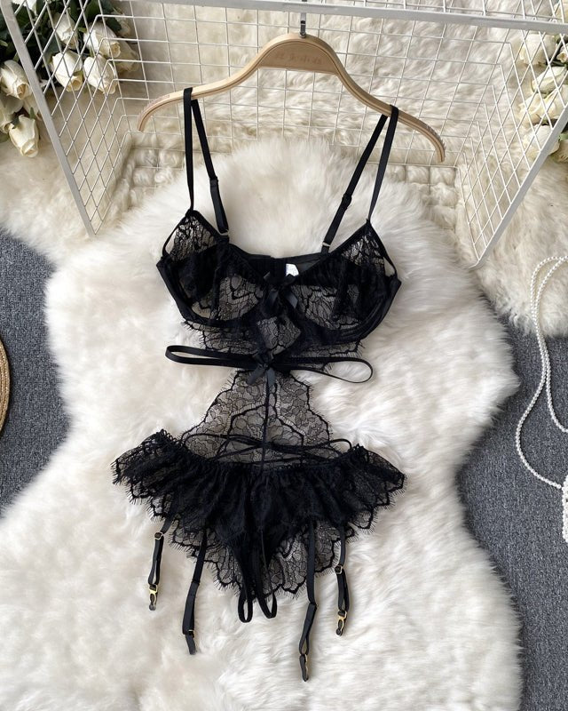 Melt His Mind Lace Mesh Lingerie
