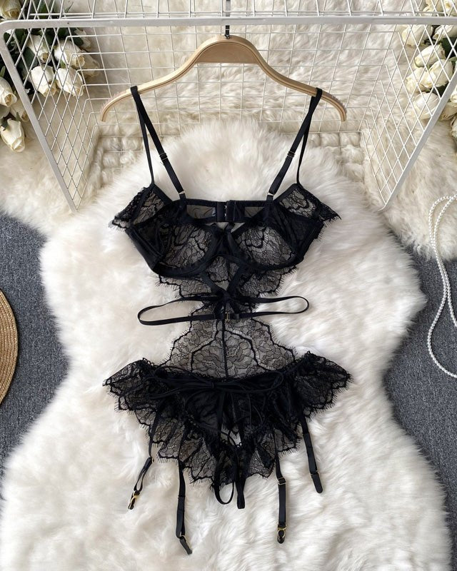 Melt His Mind Lace Mesh Lingerie