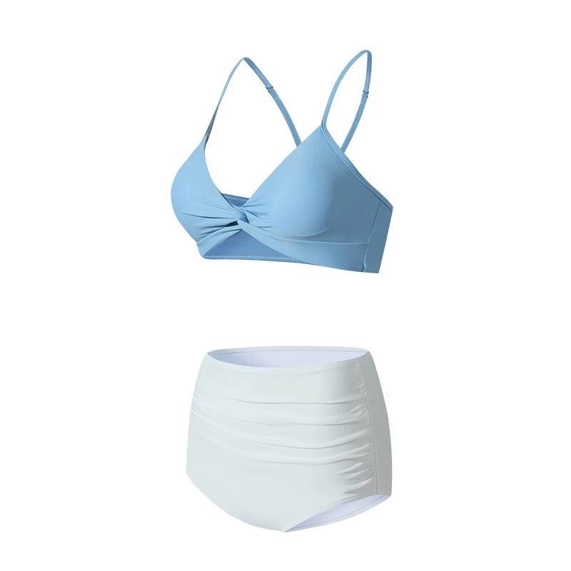 Dual Color Two Piece High Waisted Swimwear By Sinderella