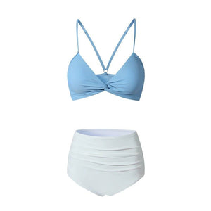 Dual Color Two Piece High Waisted Swimwear By Sinderella