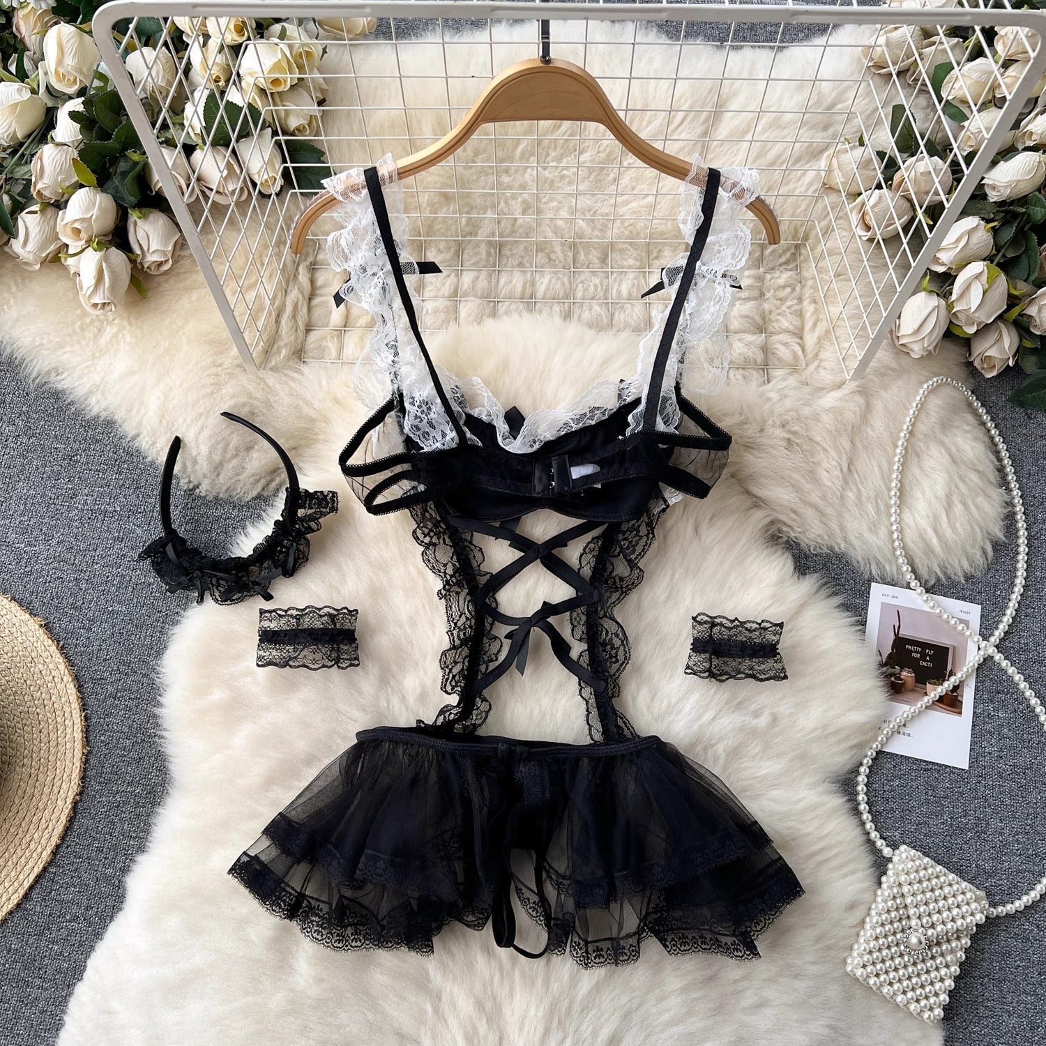 Ebony Enchant Lace Lingerie Set