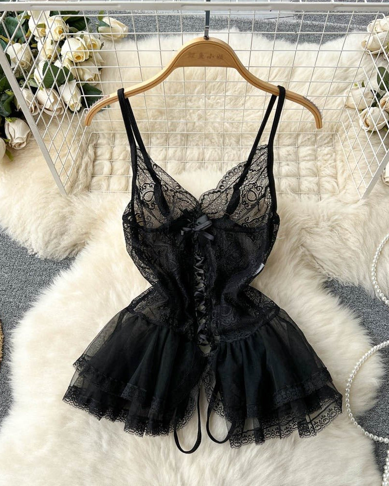 Serene Seduction Lace Babydoll Lingerie