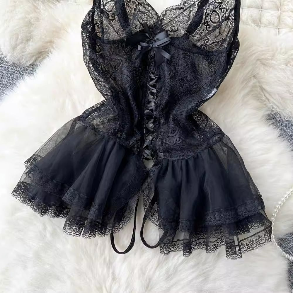 Serene Seduction Lace Babydoll Lingerie