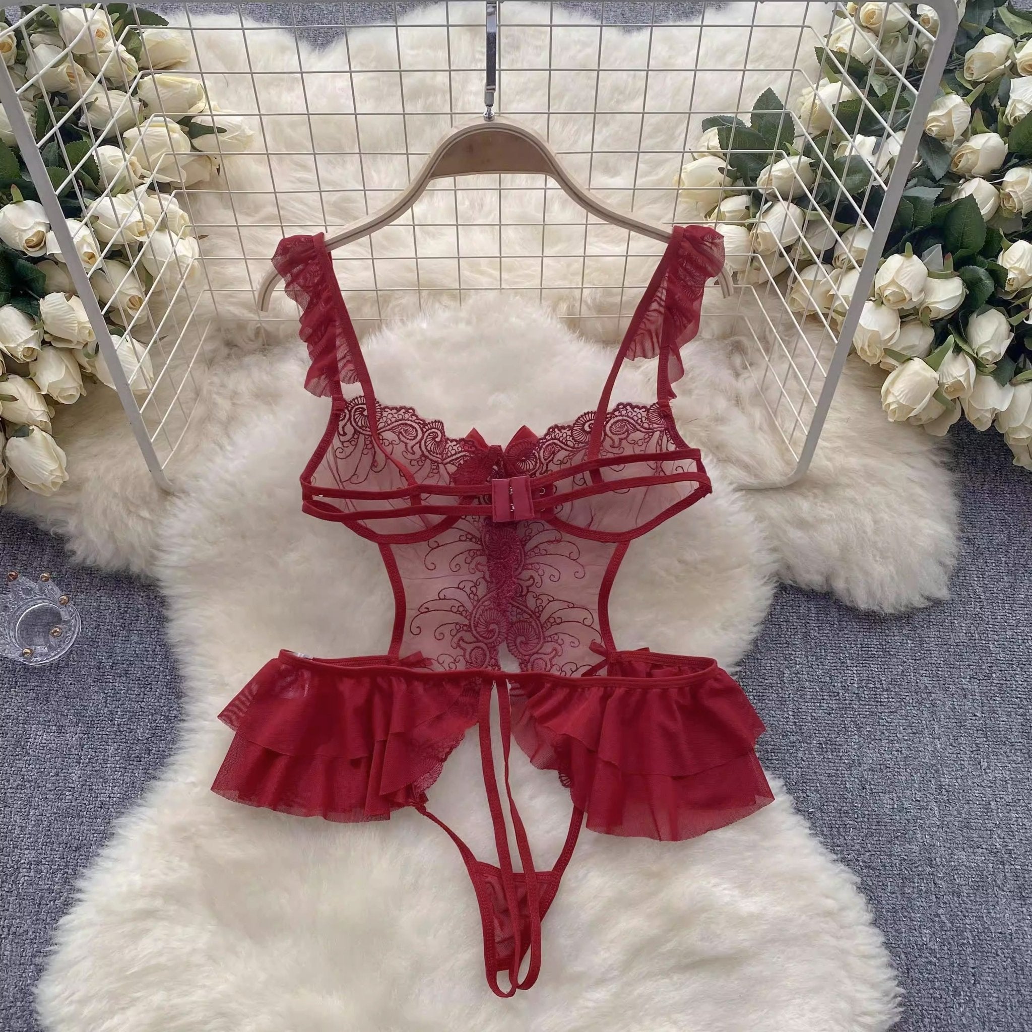 Juniper Scarlet Lace Bodysuit Lingerie