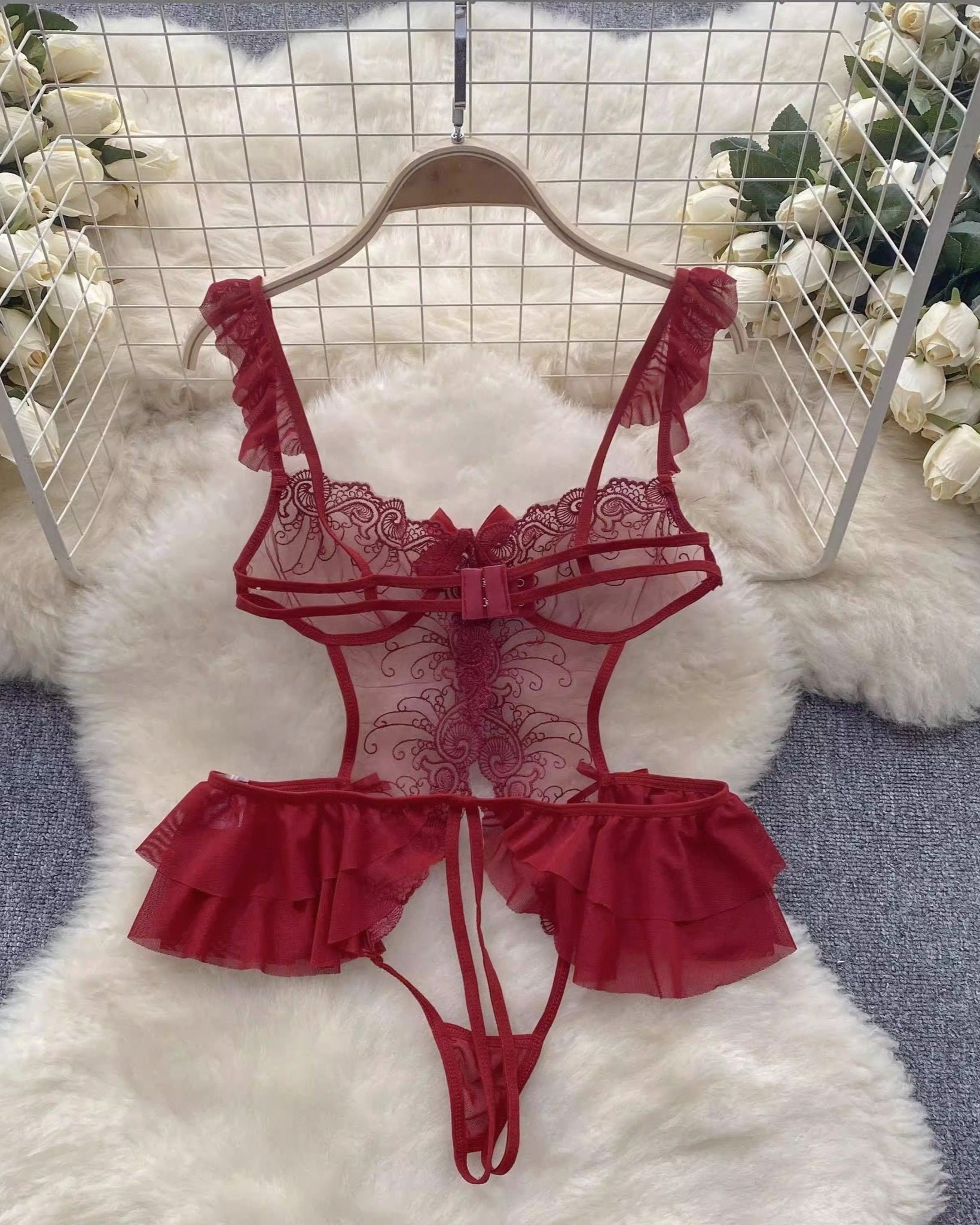 Juniper Scarlet Lace Bodysuit Lingerie