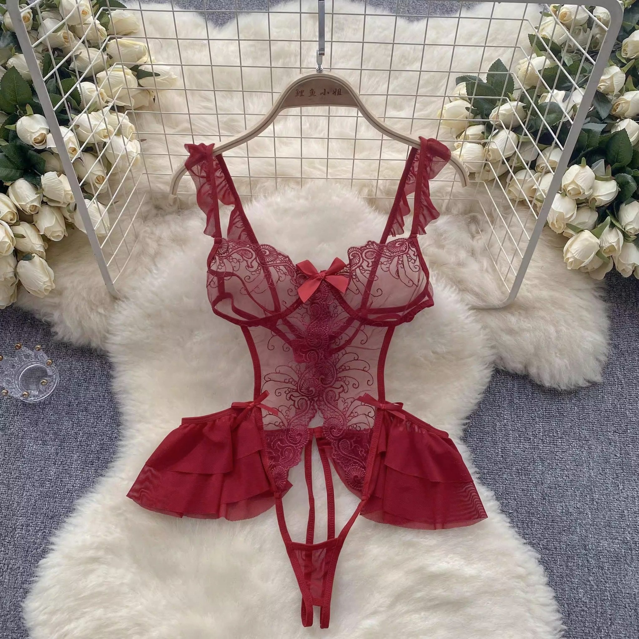 Juniper Scarlet Lace Bodysuit Lingerie