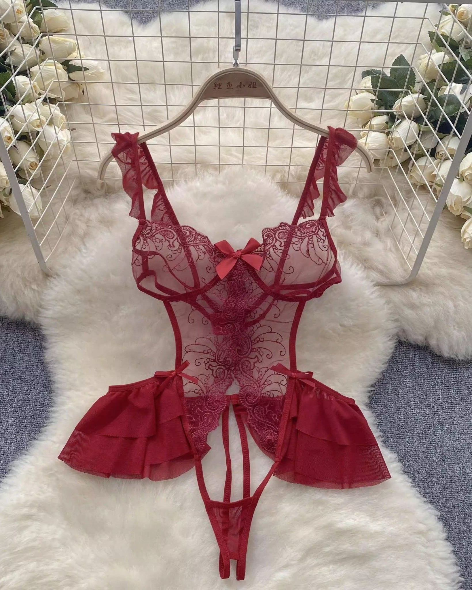 Juniper Scarlet Lace Bodysuit Lingerie