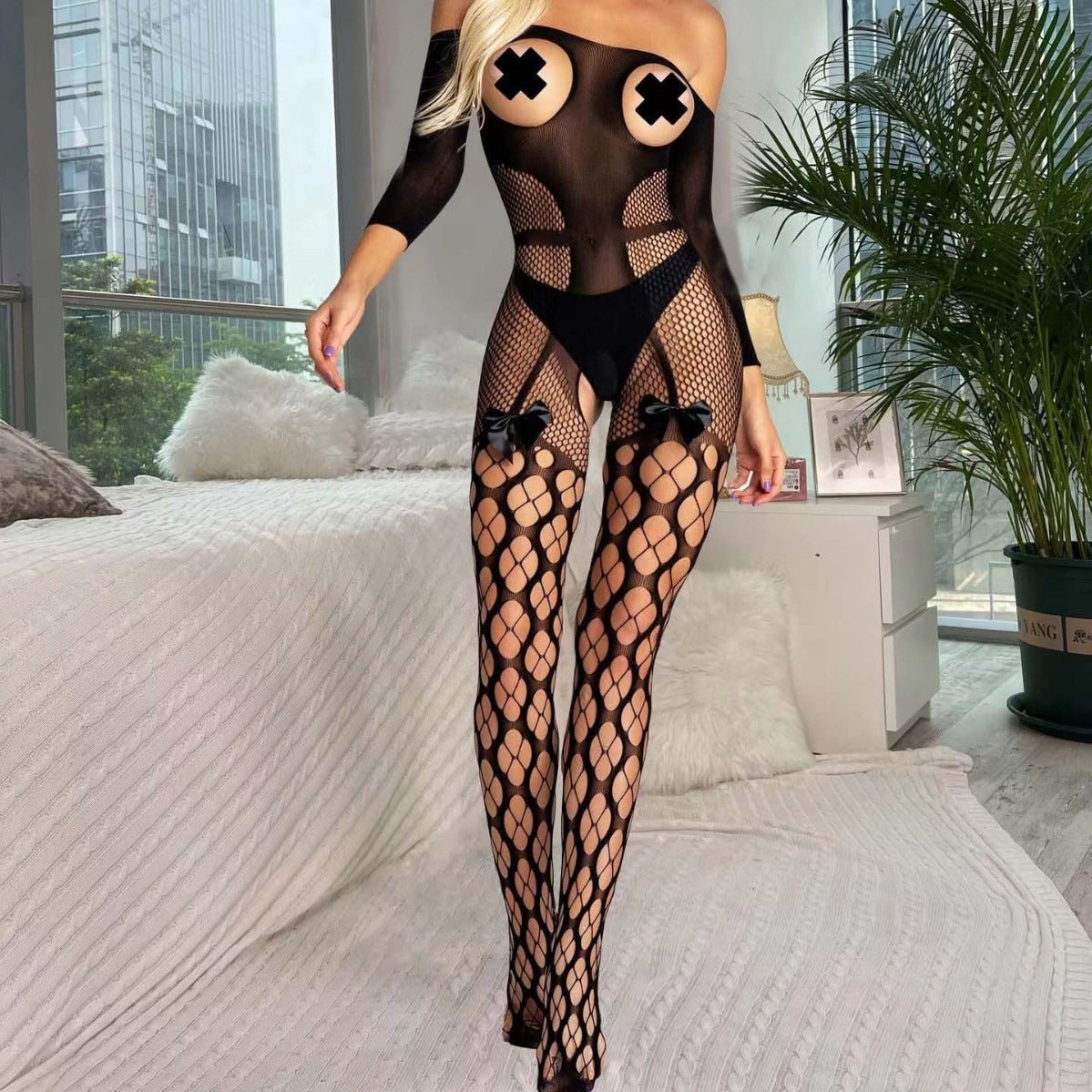 Love Unfiltered Off-Shoulder Bodystocking