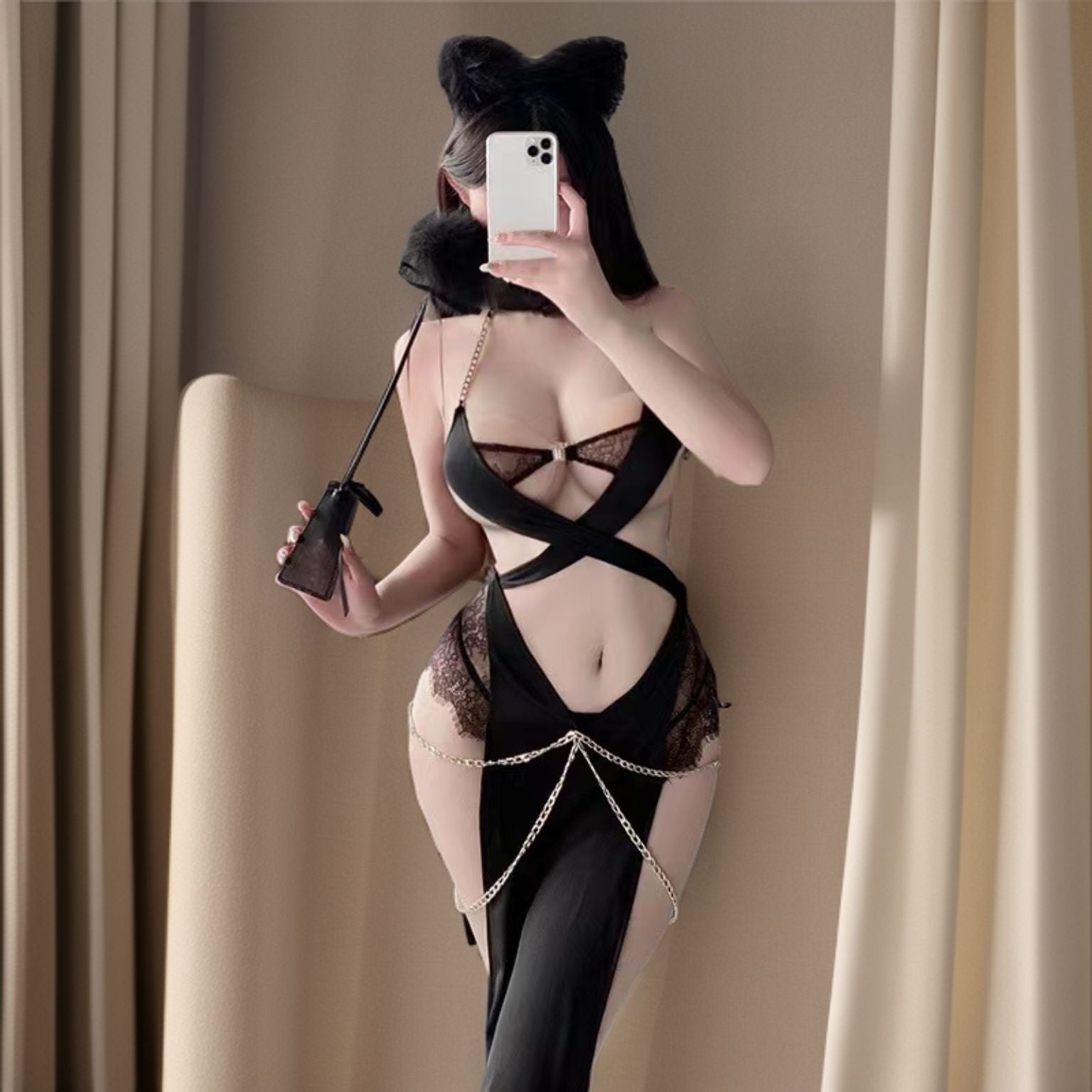 Kitten’s Embrace Roleplay Lingerie Set