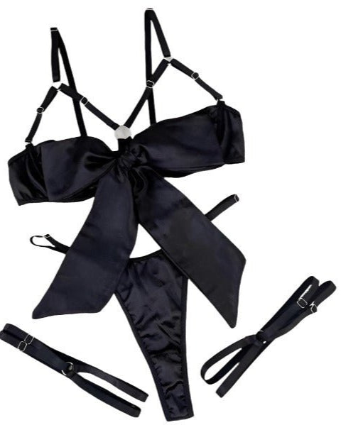 Glamorous Jade Satin Allure Lingerie Set