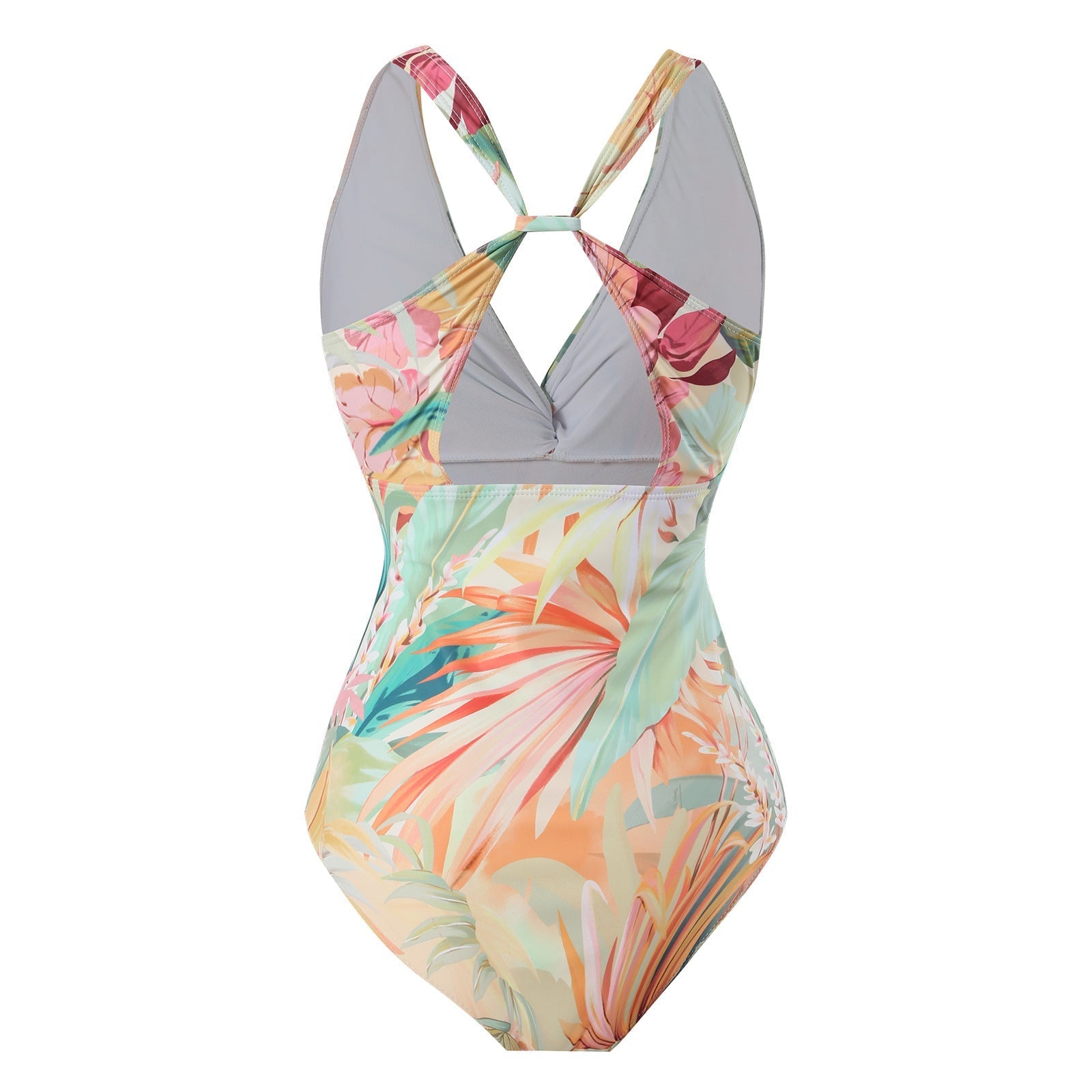 Monokini Criss Cross Back Floral Swimsuit With Short Sarong By Sinderella