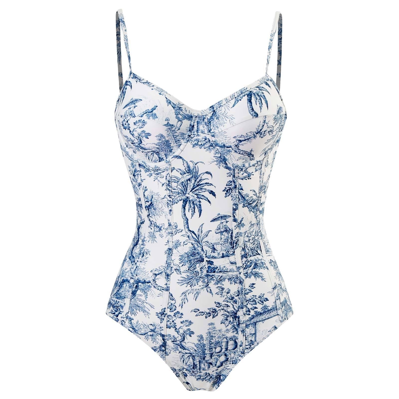 Monokini Sea Blue Swimwear with Sarong By Sinderella