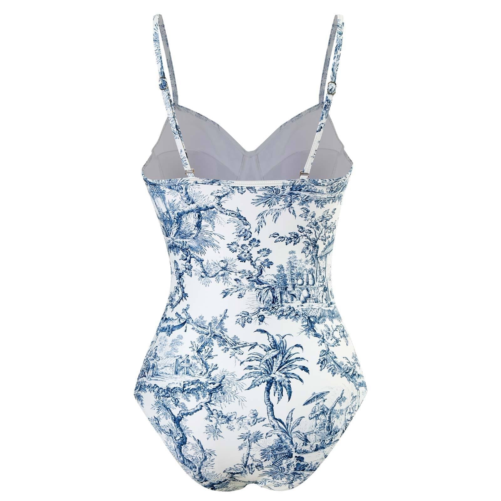 Monokini Sea Blue Swimwear with Sarong By Sinderella