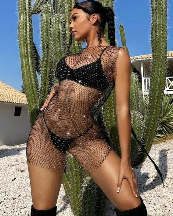 Diamond Glow Bikini Overlay/ Lingerie Coverup