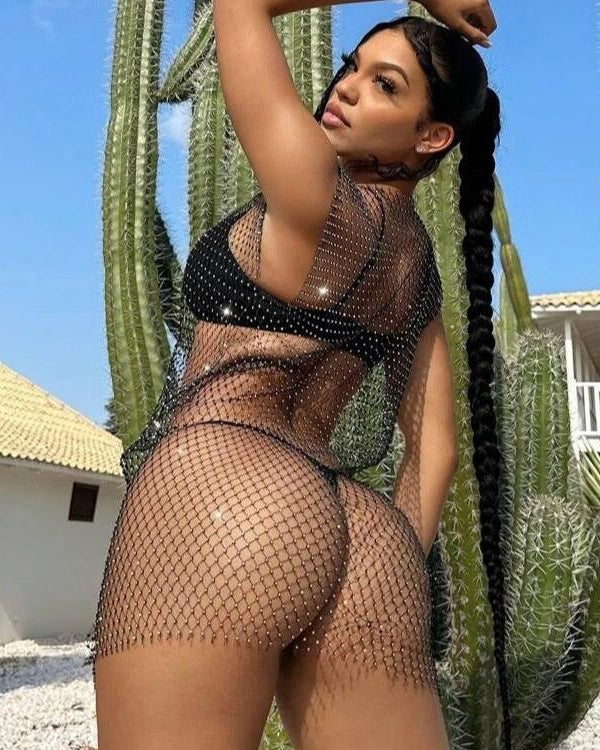 Diamond Glow Bikini Overlay/ Lingerie Coverup