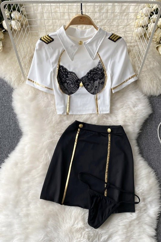 Captain's Charm Aviation-Themed Lingerie Set