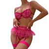 Raspberry Romance Garter Lingerie Set