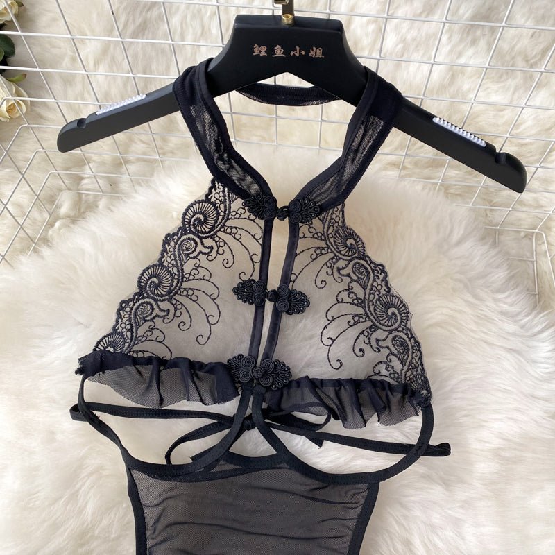 Femme Fatale Intricate Lace & Mesh Design Lingerie