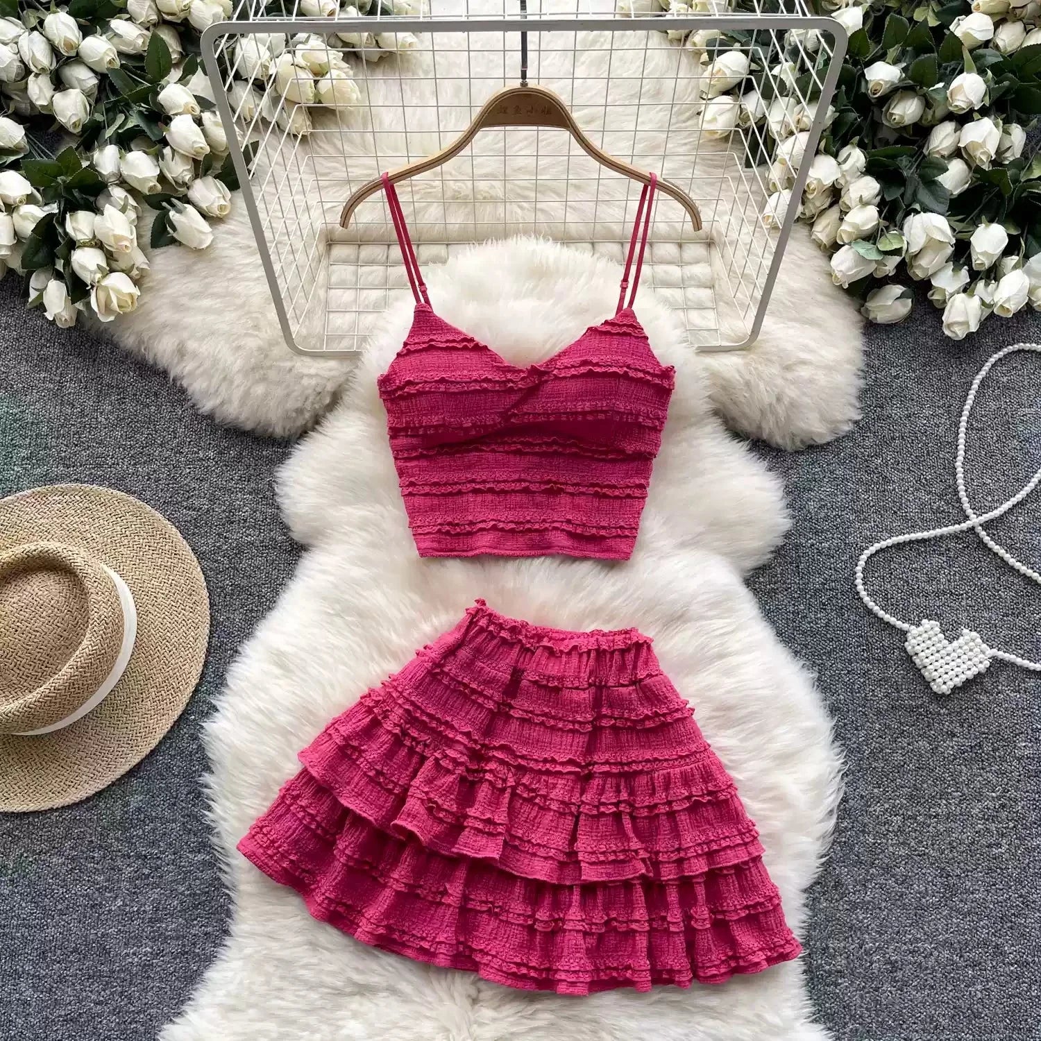 Two Piece Skirt and Top Resort Beach Wear Set