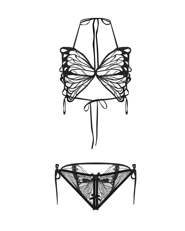 Shadow Butterfly Two Piece Lingerie Set