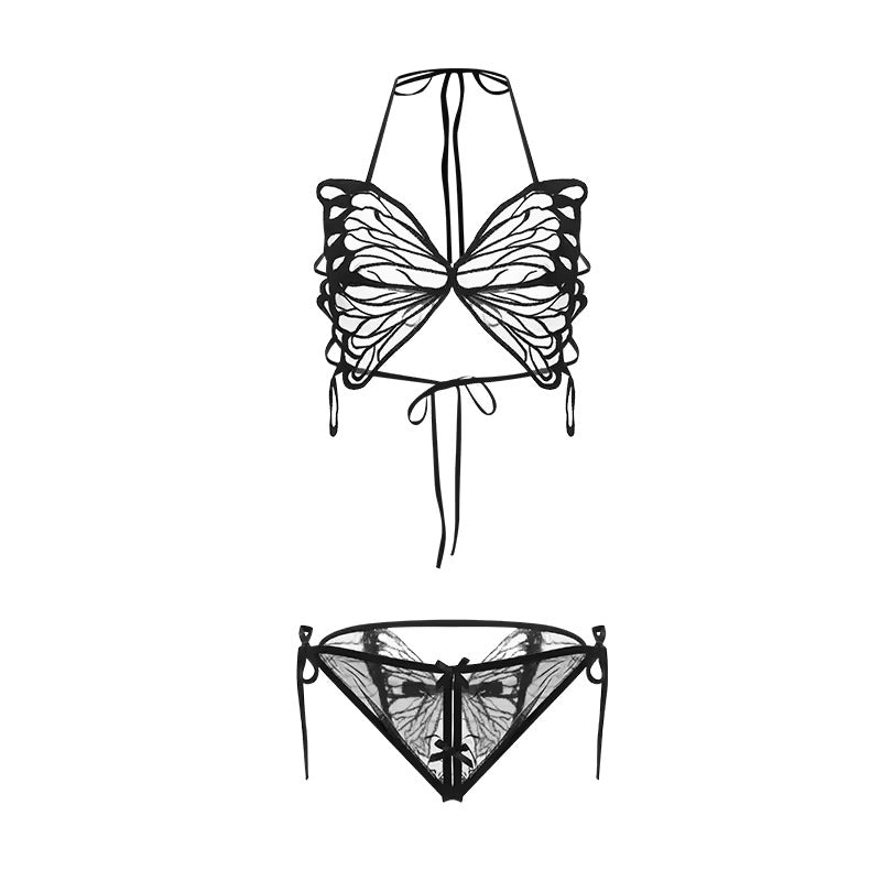 Shadow Butterfly Two Piece Lingerie Set